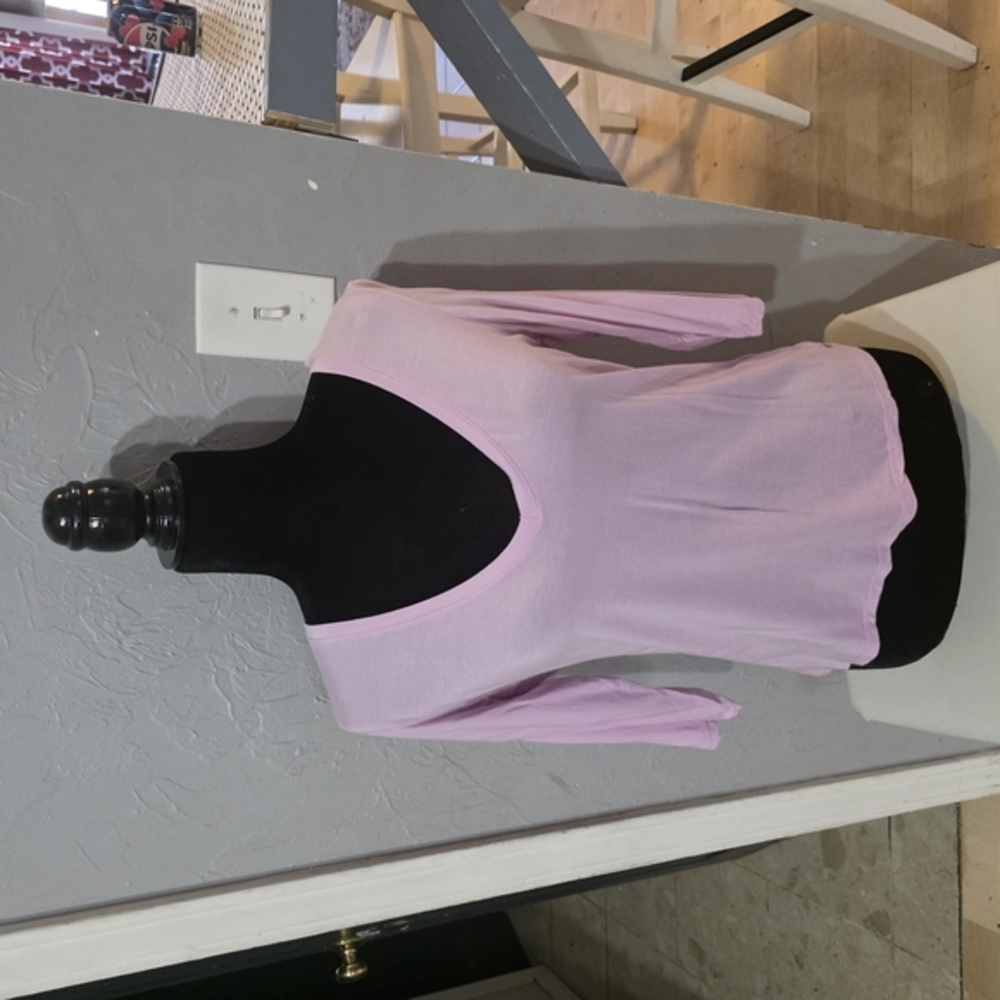 Light Pink V-Neck Long Sleeve Top